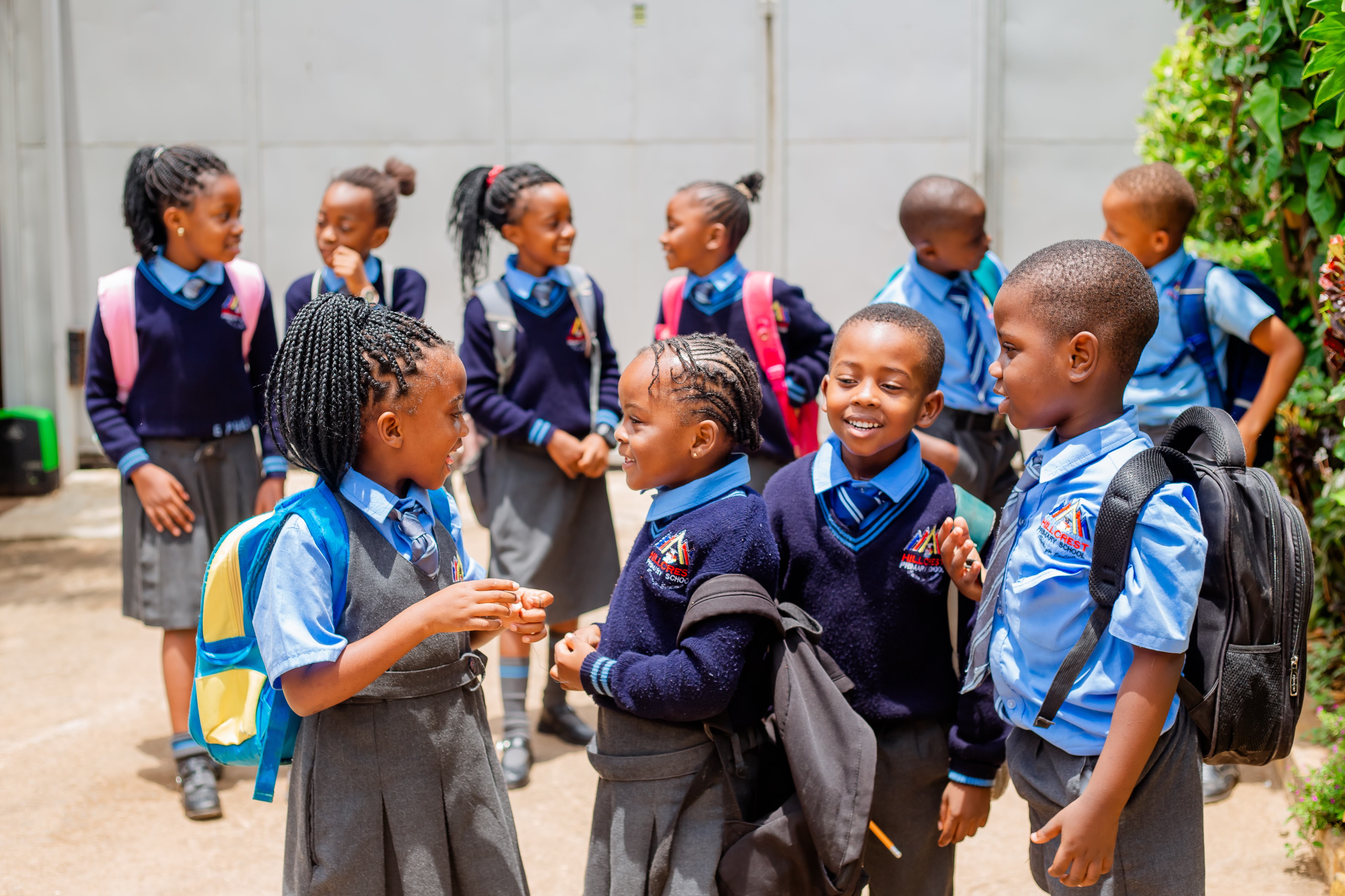 Learners interact with each other before class